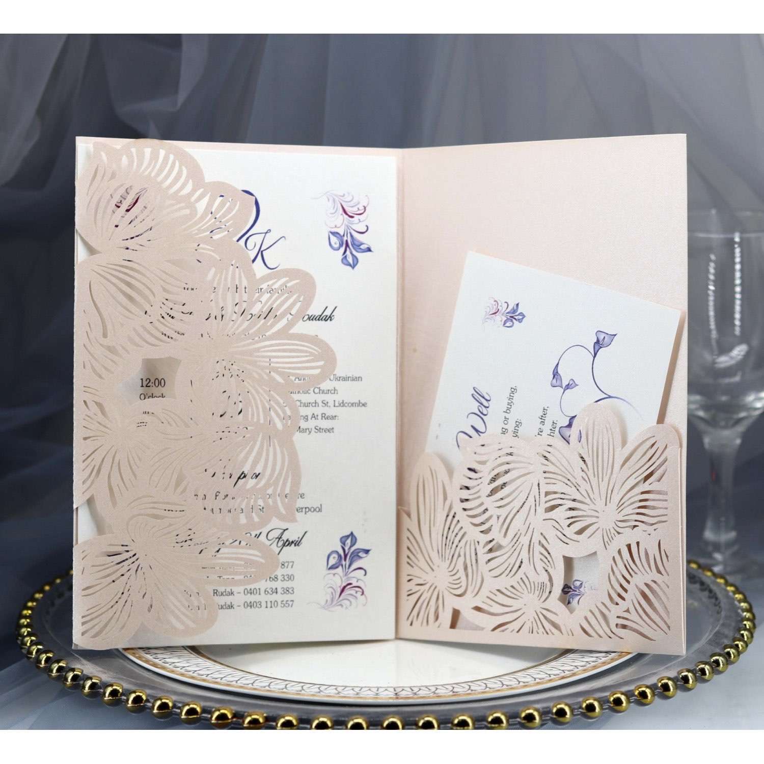 Pocket Invitation Card Thank You Card Golden Business Invitation Card